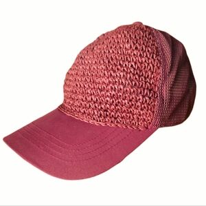 Ladies Knit Mesh Burgundy Hat